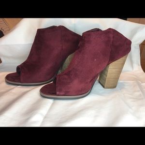 Burgundy booties